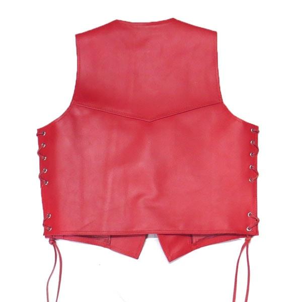 HEAVY Red Label オイルドレザーベスト BLACK/RED/TAN : 黒革レザー