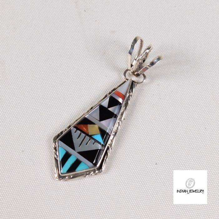 インディアンジュエリーINDIAN JEWELRY インレイ ペンダントトップ