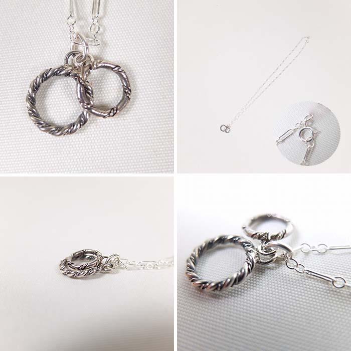 インディアンジュエリー ダブルリング シルバーネックレス 925 SV