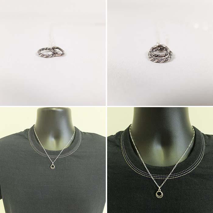 インディアンジュエリー ダブルリング シルバーネックレス 925 SV