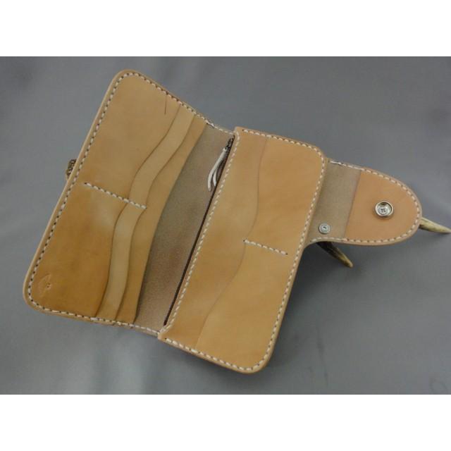 黒革レザークラフト ロングウォレット TYPE :LW-II : 黒革レザー