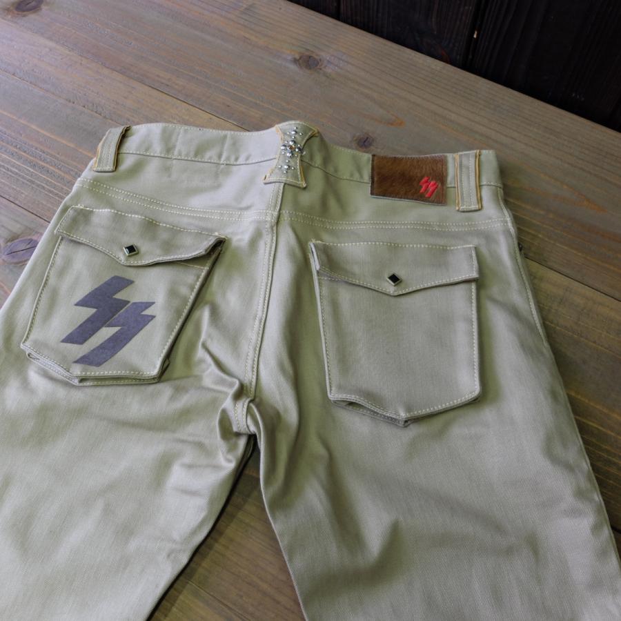 SKULL FLIGHT SS PANTS type2 ベージュ ブーツカット SKULL FLIGHT（スカルフライト） SS PANTS Type2 ストレッチブーツ