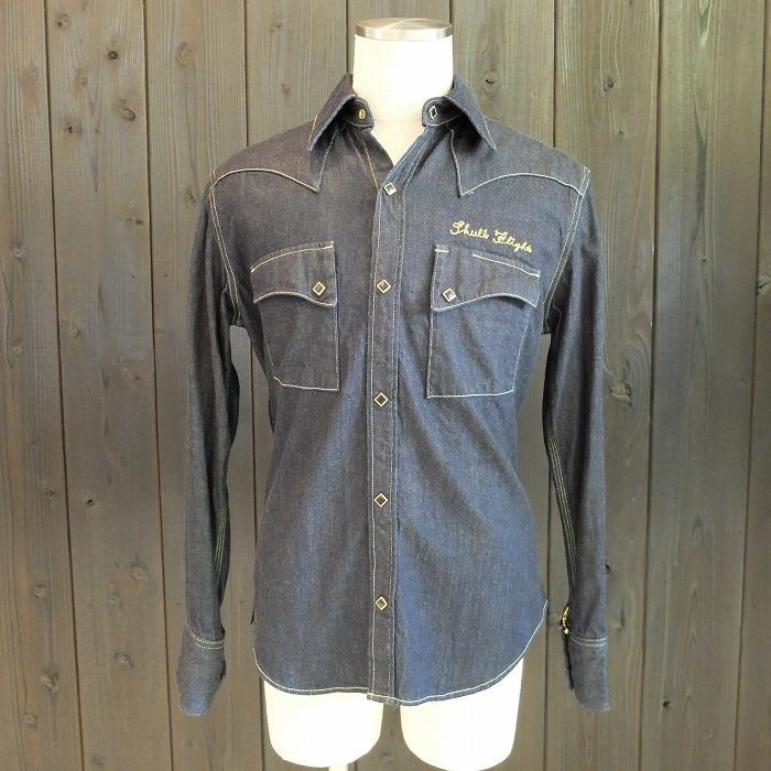 Skull Flight スカルフライト ライダースデニムウエスタンシャツ 刺繍あり Sf16 026 黒革レザークラフト 通販 Yahoo ショッピング