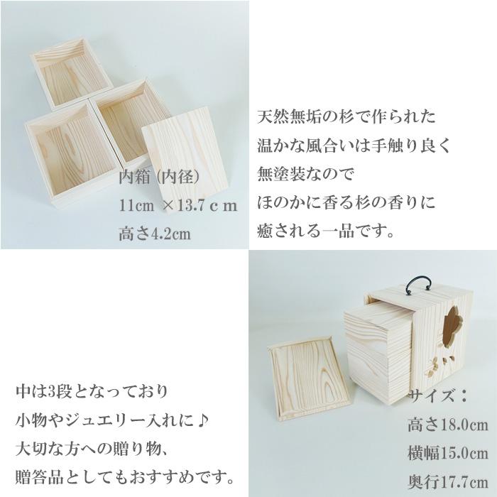 MADE IN AWA SAKURA遊山箱 大 桜 徳島県 伝統工芸品 杉 無垢 小物入れ