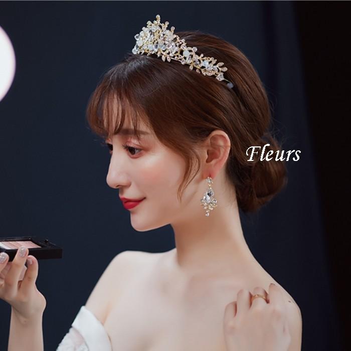 ウェディングティアラ ブライダル ゴールド ティアラ クリスタル 安い 豪華 上品 F714 ビジュー デ フルール 通販 Yahoo ショッピング