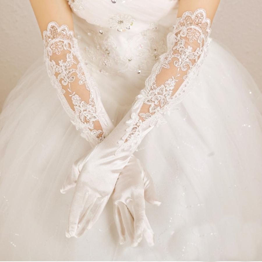 ウェディンググローブ 刺繍グローブ 送料無料 結婚式 K403 ビジュー デ フルール 通販 Yahoo ショッピング