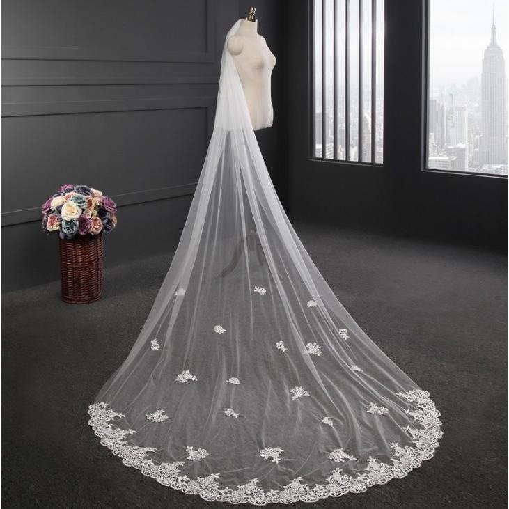 ウェディング ロングベール 3m メタルコーム 刺繍ベール 結婚式 教会挙式 披露宴 ブライダル K451 ビジュー デ フルール 通販 Yahoo ショッピング