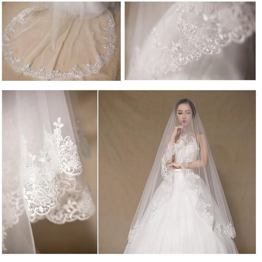 ウェディング マリアベール ロングベール 3m 刺繍 フェイスアップベール 結婚式 教会挙式用 ブライダル K480 ビジュー デ フルール 通販 Yahoo ショッピング
