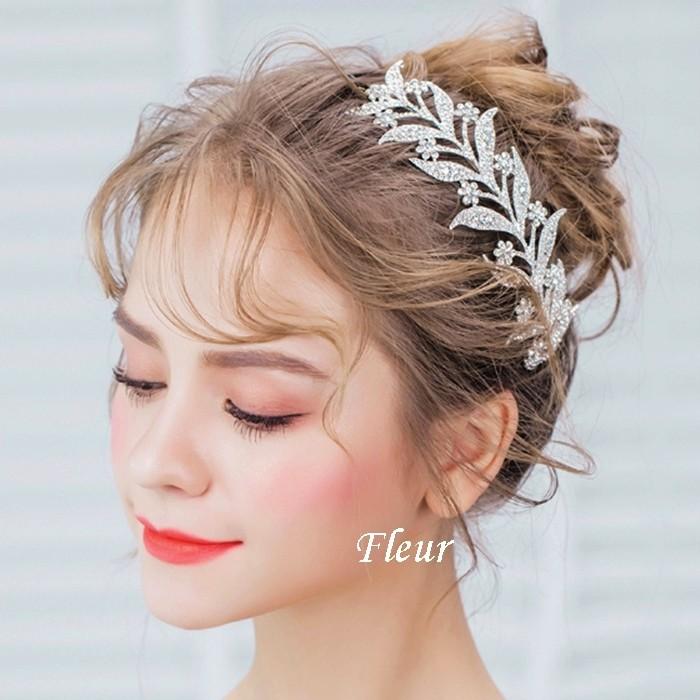 ウェディング ヘッドドレス おすすめ ブライダル 小枝モチーフ ティアラ Kuroneko390 ビジュー デ フルール 通販 Yahoo ショッピング