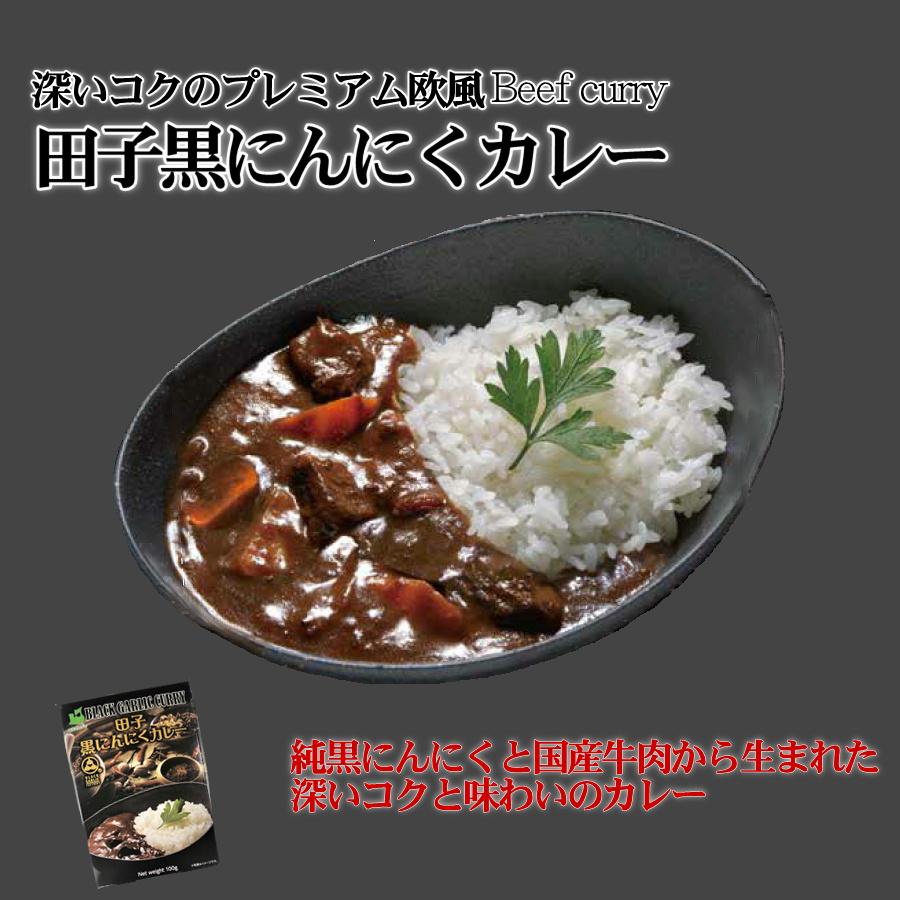 田子黒にんにくカレー 100ｇ 純黒にんにくと国産牛肉から生まれた深いコクの欧風プレミアムカレー　青森ご当地カレー｜kuroninniku｜02