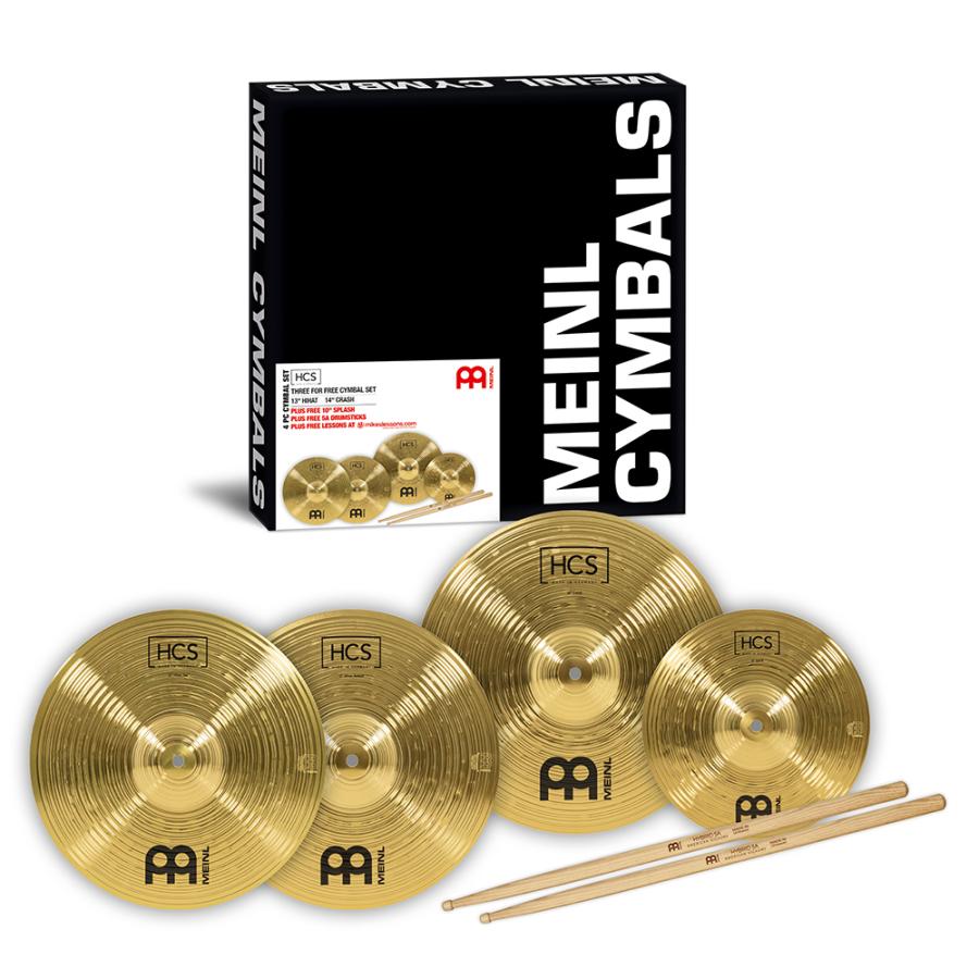 Meinl マイネル HCS シリーズ Cymbal Set 13" Hihat /14" Crash/10" Sprash/SB101 Standard 5A Hickory [HCS1314+10S] シンバルセット｜kurosawa-music