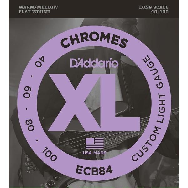 D'Addario XL CHROMES (FLAT WOUND) ECB84 Long ダダリオ (ベース弦) (ネコポス)｜kurosawa-music