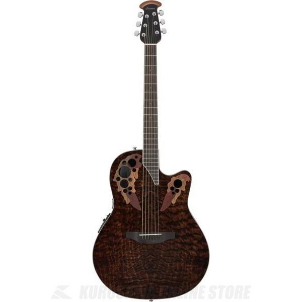 Ovation Celebrity Elite Exotic Super Shallow CE48P-TGE (Tiger Eye) (エレアコ) 【高性能ケーブルプレゼント！】 （ご予約受付中）