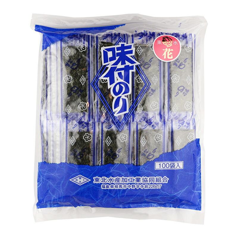 あすつく 東北水産加工業協同組合 味付のり 花 12切4枚×100袋入 : 海苔