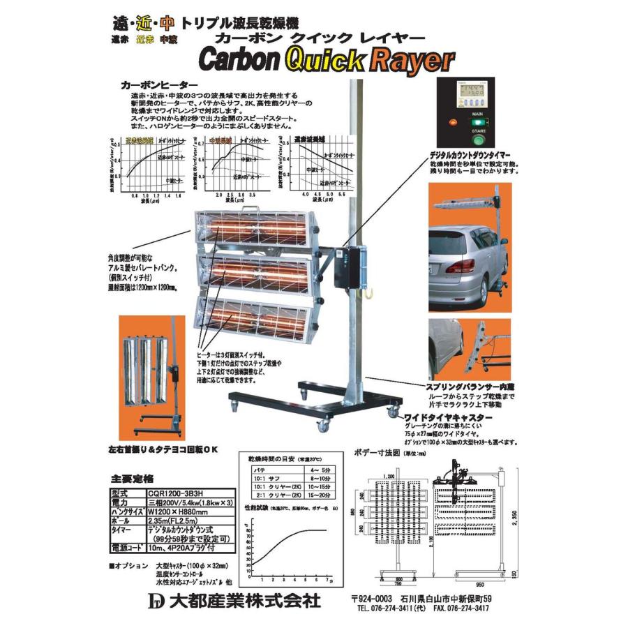 大都産業カーボンヒーターCQR1200-3B6H交換用ヒーター管（本体は別売り