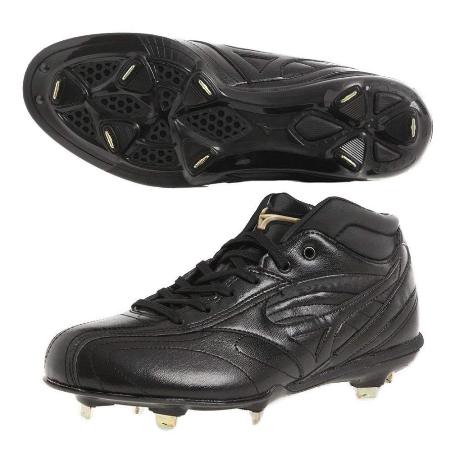 ミズノ MIZUNO 野球スパイク　ミッドカット　グローバルエリートCQ MC　ブラック 11GM151300｜kurospo2102