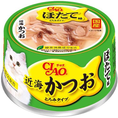 いなば チャオ CIAO 近海かつお ほたて味 80g ■ キャットフード ウェットフード 猫缶 いなばペット｜kurosu