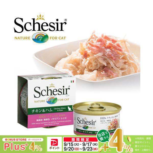シシア　Schesir チキンゼリータイプ 85g 37個セット　超お得！ シシア（Schesir） 猫 キャットフード チキンフィレ&ハム ゼリータイプ