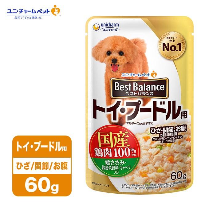ドッグ フード ウェット ユニチャーム ベストバランス パウチ トイ プードル用 60g ドック 犬 いぬ イヌ 鶏 ささみ ササミ 緑黄色野菜 キャベツ ペッツビレッジクロスpaypayモール 通販 Paypayモール