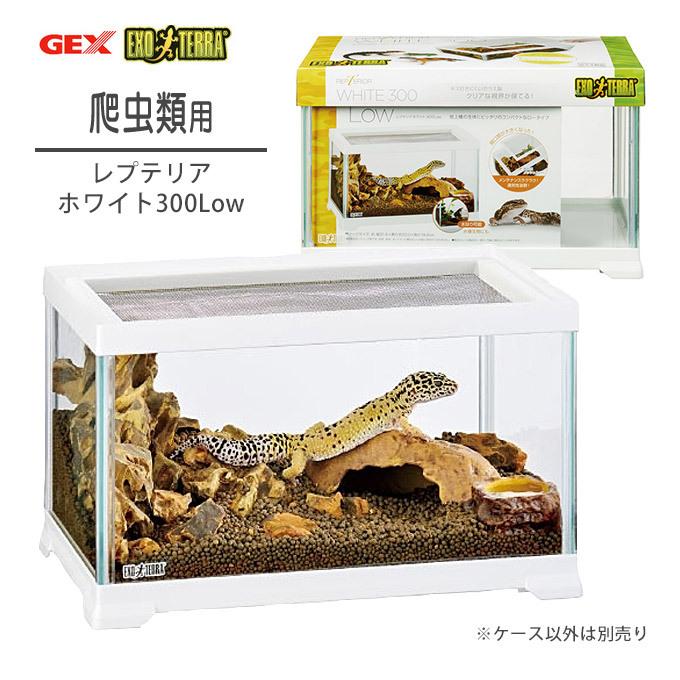 Gex ジェックス レプテリア ホワイト 出荷 300 Low ケージ ハウス 飼育 両生類 ヤモリ トカゲ ガラス製 用品 カエル 小型 爬虫類