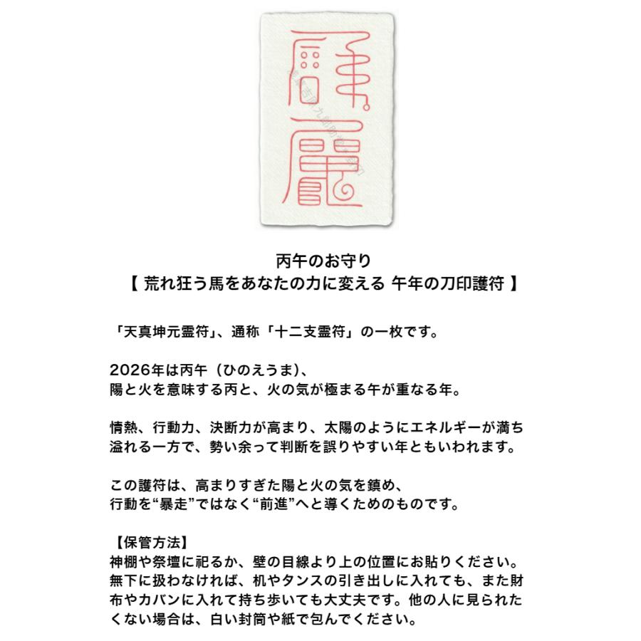 開運 【2026年元旦 祈念予約】 丙午のお守り｜荒れ狂う馬をあなたの力