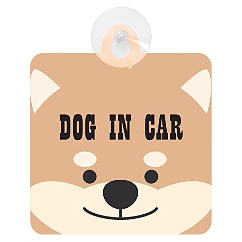 NEW ARRIVAL セーフティサイン DOG IN CAR 柴犬 おでこ 乗車 安全運転 吸盤タイプ あおり運転 対策 犬 いぬ  dreamkitchen.com.mx