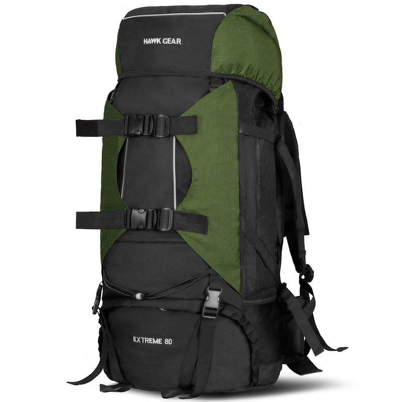 HAWK GEAR(ホークギア) バックパック 80L 大容量 防水 アウトドア 防災 災害 登山 旅行 (モスグリーン