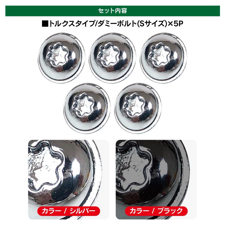 汎用 ダミーボルト 5個セット クロームメッキ トルクス フェンダー