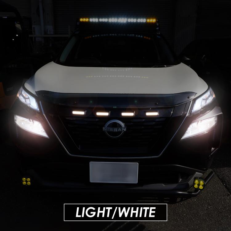 エクストレイル T33 フロントグリルカバー アッパーカバー LED グリル