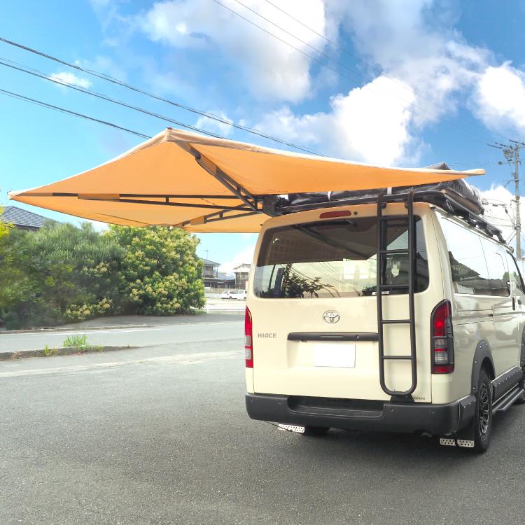 「超メルカリ市」 テント カーサイドテント ハイエース カーサイドオーニング カーサイドタープ タープ バットウィングテント キャンプ用品 アウトドア用品 車 汎用 【GMS1822970950】(64900円)