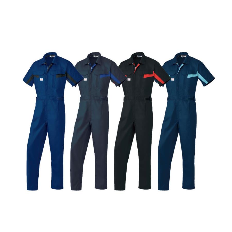 【即購入OK】新品 オートバイ印　つなぎ服LL半袖ネイビーブルー 2着セット 即購入OK】新品 オートバイ印 つなぎ服LL半袖ネイビーブルー 2着