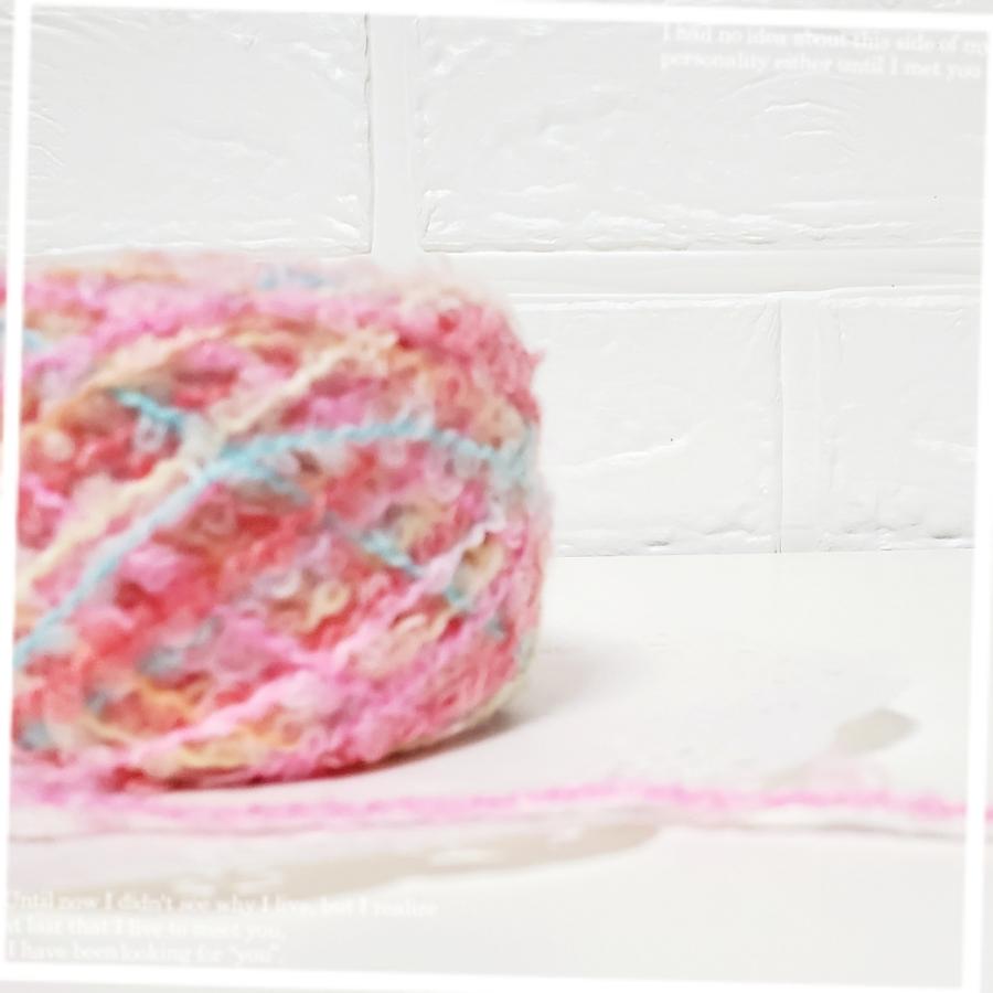 素材糸 ウールループ 新作 手染め糸 オリジナルハンドメイド 引き揃え 添え糸 ファンシーヤーン 秋冬 編み物 ループ小 ループヤーン No