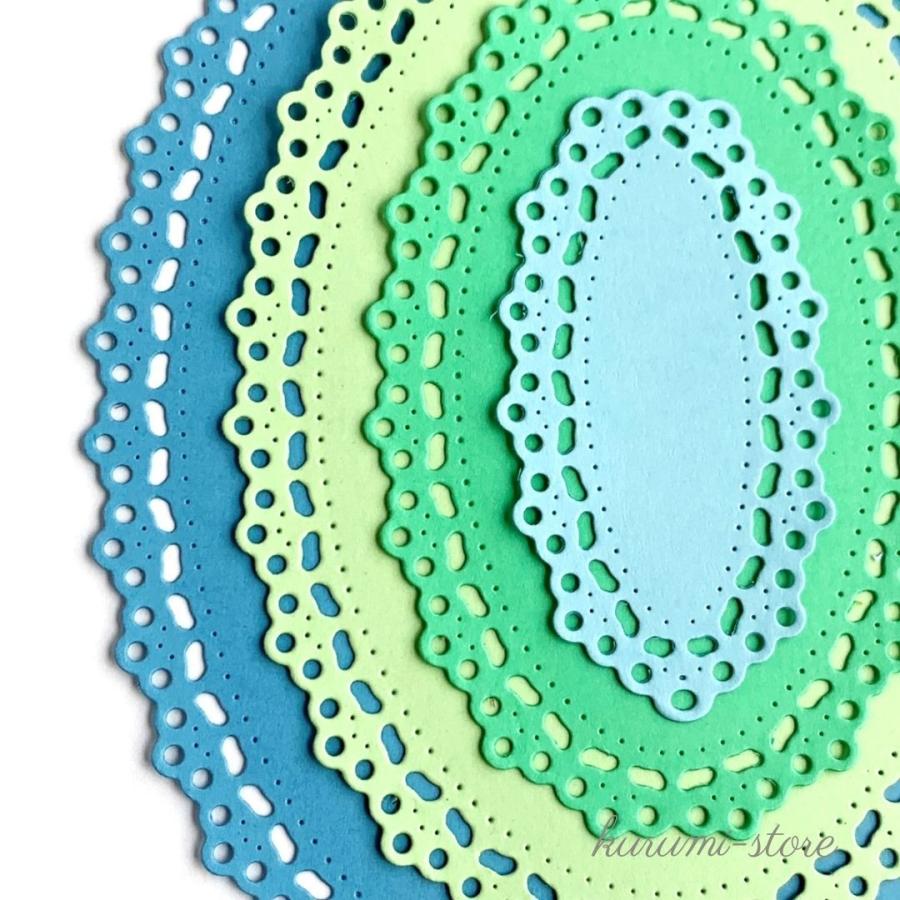 カッティングダイ ダイカット型 フレーム 飾り 楕円 円 コラージュ