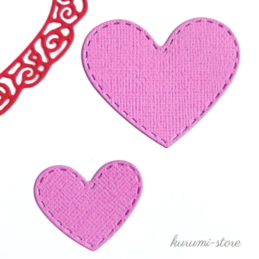カッティングダイ ダイカット型 ハート フレーム ステッチ 飾り