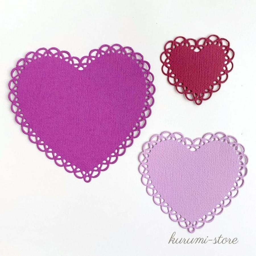 カッティングダイ ダイカット型 ハート 3種類 飾り コラージュ