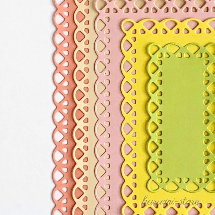 カッティングダイ 長方形 フレーム 縁飾り スクエア コラージュ素材