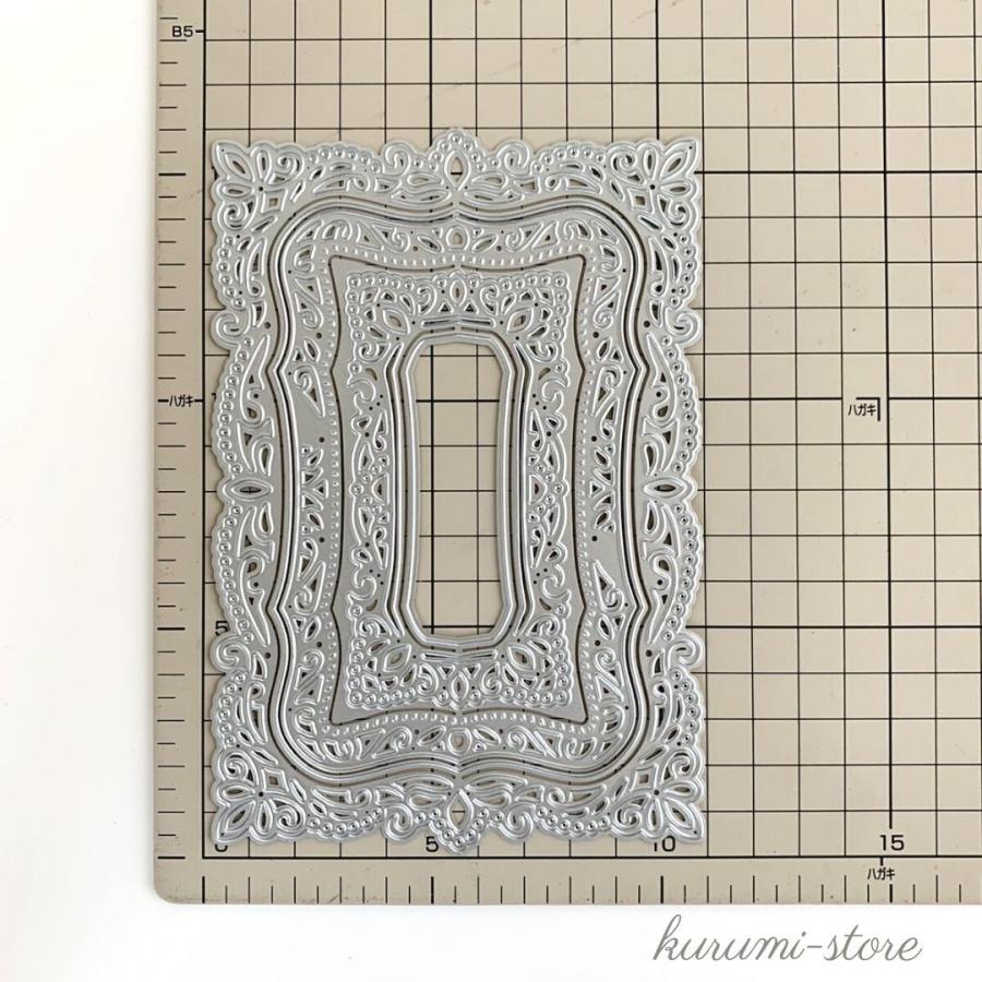 カッティングダイ 長方形 カード フレーム 縁飾り スクエア コラージュ