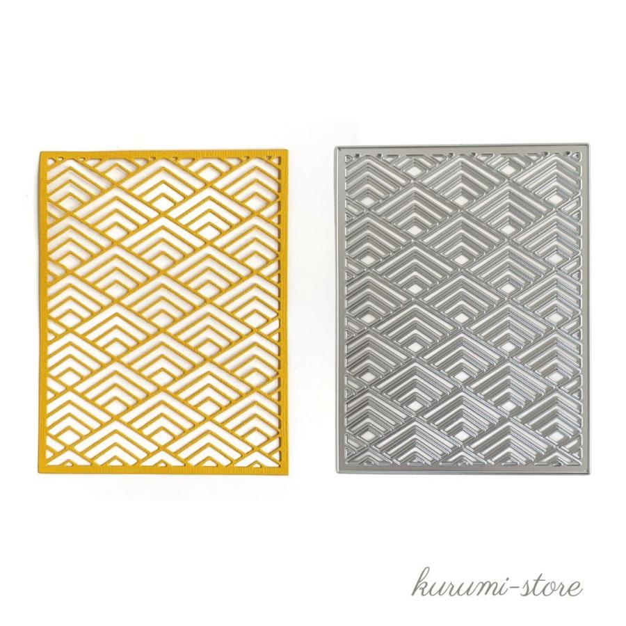 カッティングダイ 和柄 背景 長方形 スクエア スクラップブッキング