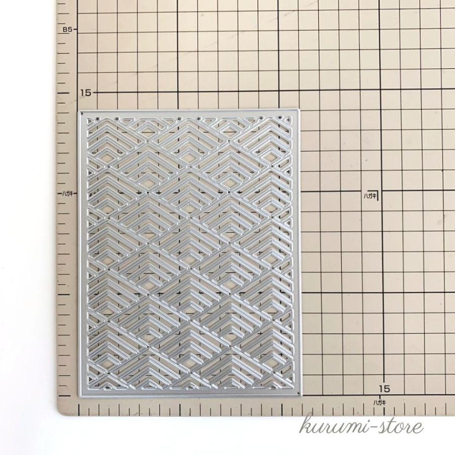 カッティングダイ 和柄 背景 長方形 スクエア スクラップブッキング