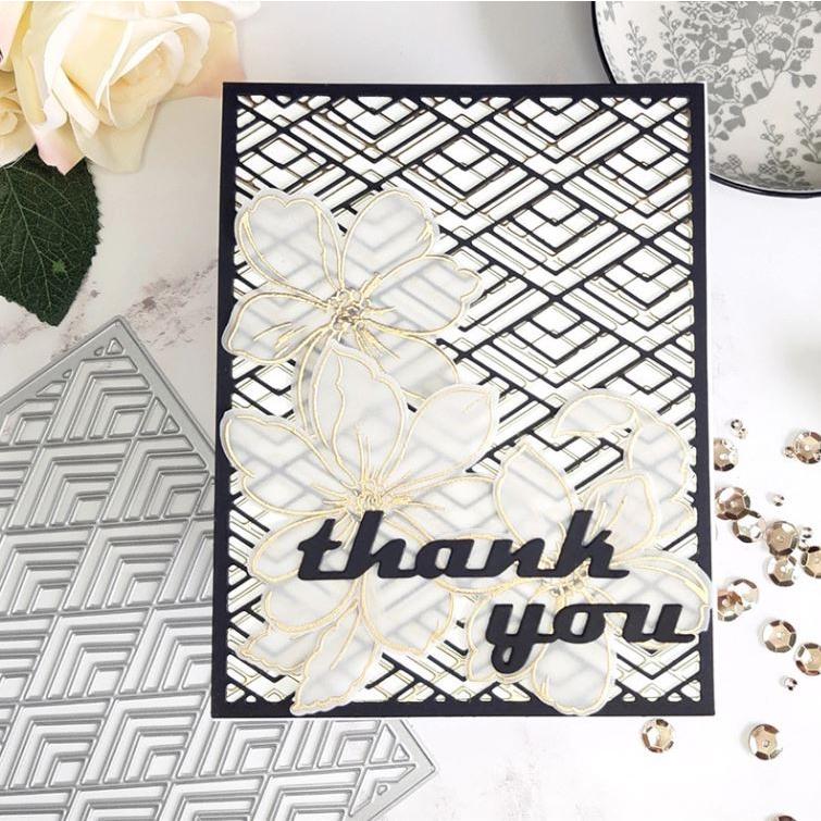 カッティングダイ 和柄 背景 長方形 スクエア スクラップブッキング