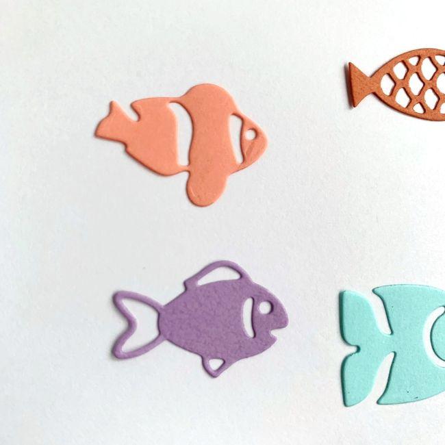 カッティングダイ 魚 金魚 コラージュ素材 ハンドメイド ダイカット型