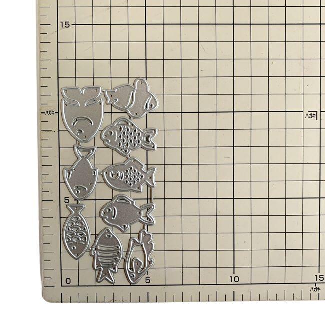 カッティングダイ 魚 金魚 コラージュ素材 ハンドメイド ダイカット型