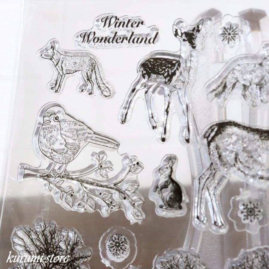 クリアスタンプ クリスマス トナカイ レトロ 海外 ペーパークラフト