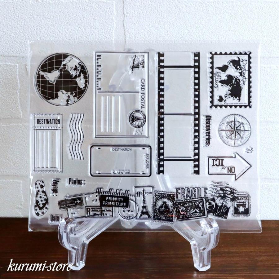 クリアスタンプ フィルム ポストカード レトロ ペーパークラフト