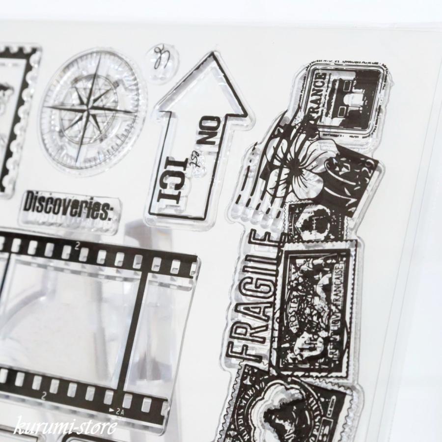 クリアスタンプ フィルム ポストカード レトロ ペーパークラフト