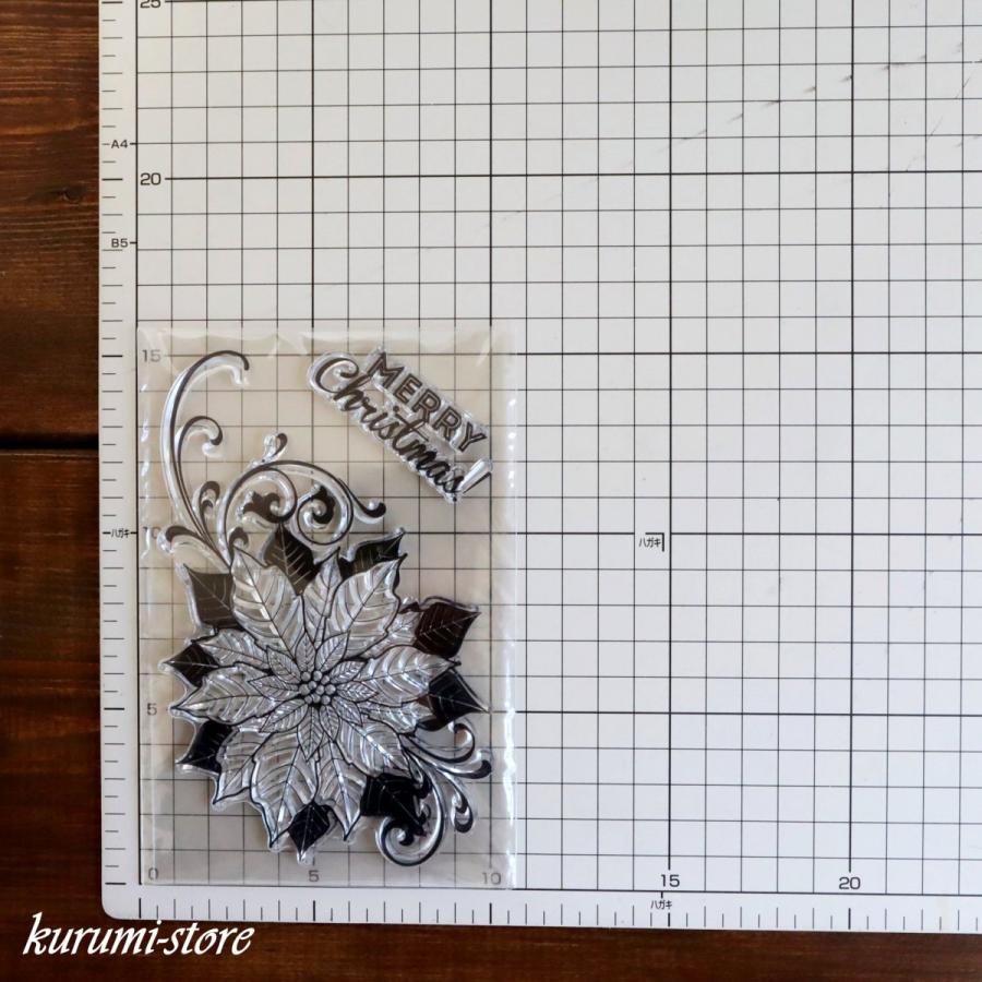 クリアスタンプ ポインセチア クリスマス スクラップブッキング はんこ