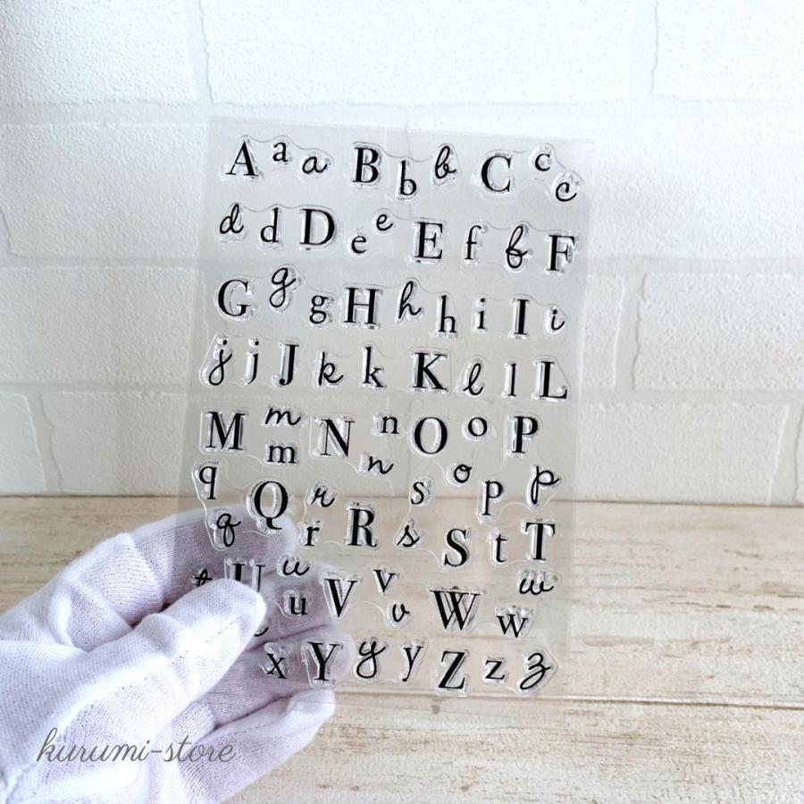 クリアスタンプ アルファベット 英字 大文字 小文字 英語 スクラップ