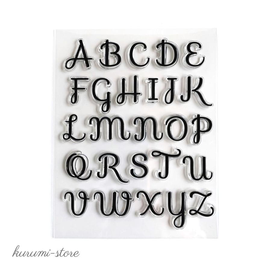 クリアスタンプ アルファベット 英字 大文字 はんこ アルバム 海外