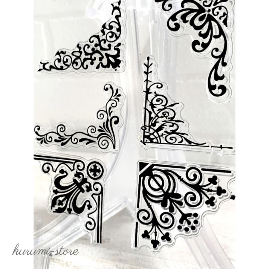 クリアスタンプ コーナー フレーム 飾り枠 飾り スクラップブッキング