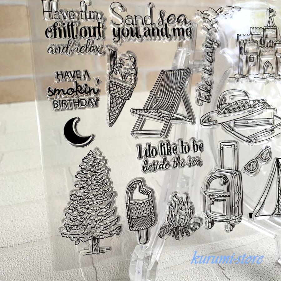 クリアスタンプ カッティングダイ キャンプ 海外 ペーパークラフト